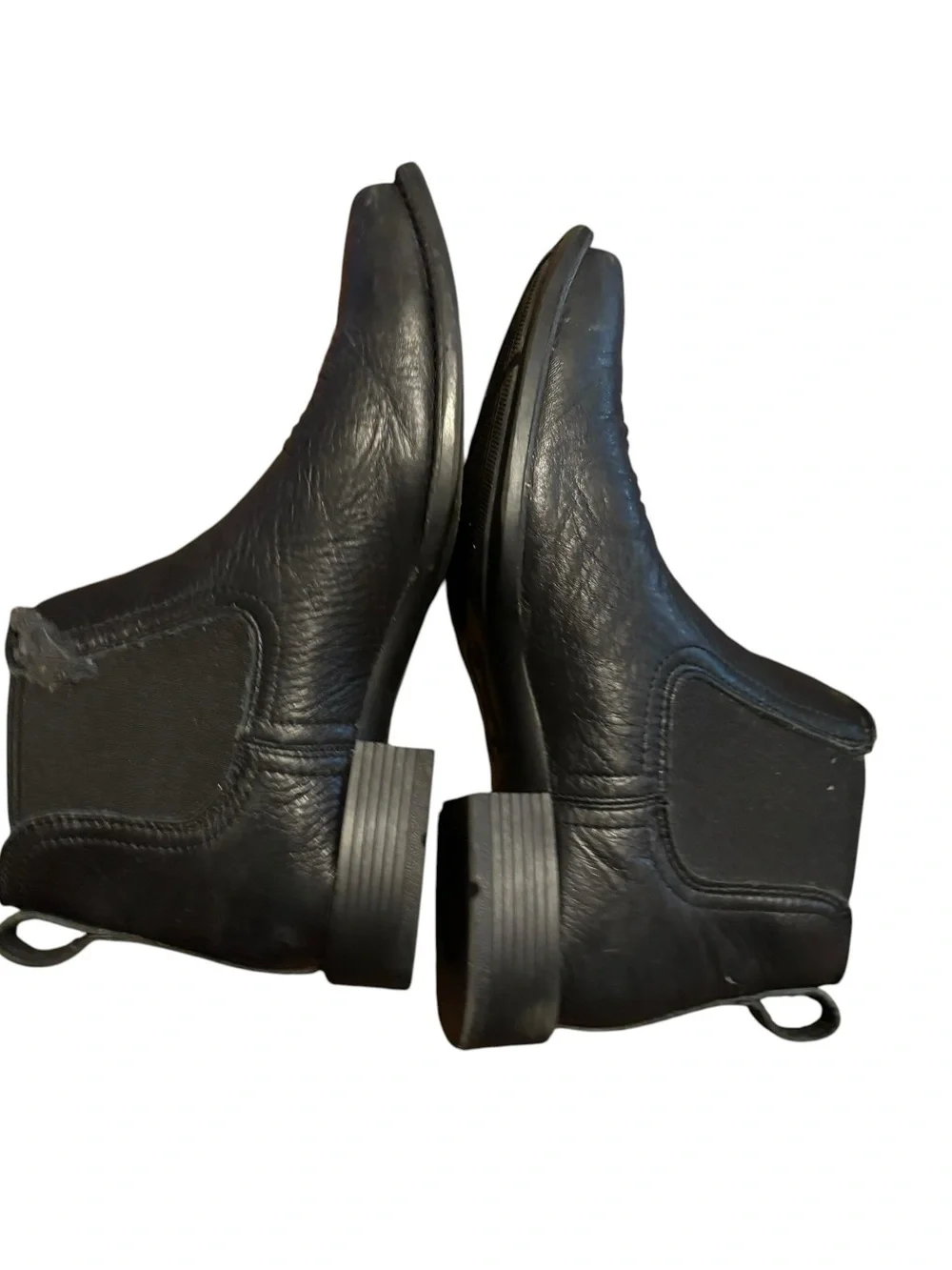 Ariat Booker Ultra Leather Western Chelsea Boots Square Toe Black -Men’s 10 D - Picture 7 of 15